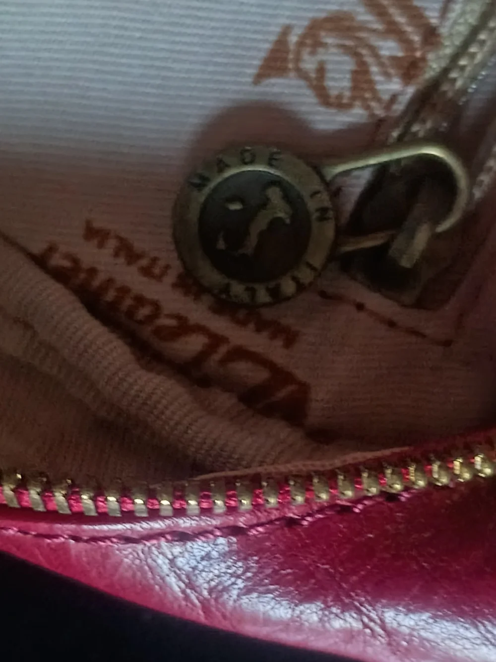 Venice Leather Red Genuine Leather Handbag Made in Italy Shoulder Bag